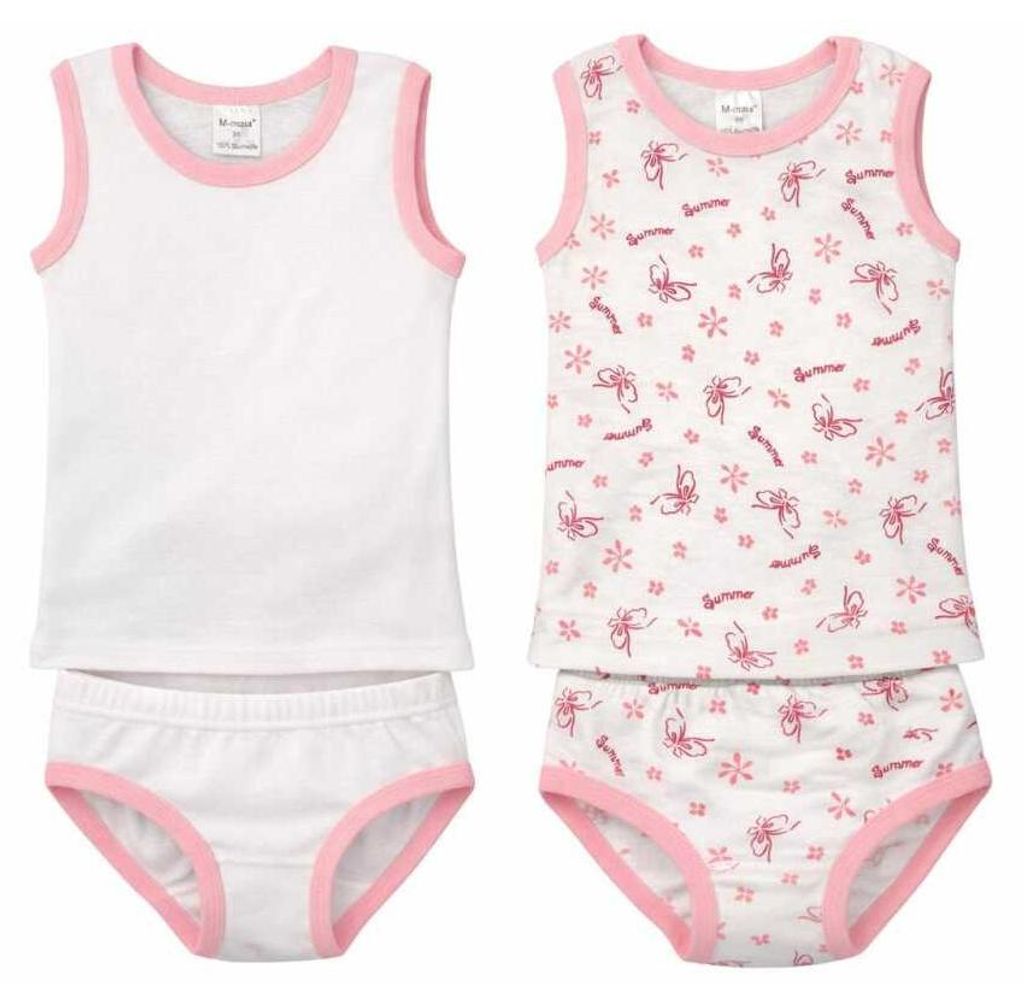 4-teilig Mädchen-Unterwäsche-Set Unterhemden Slips Produktbild 