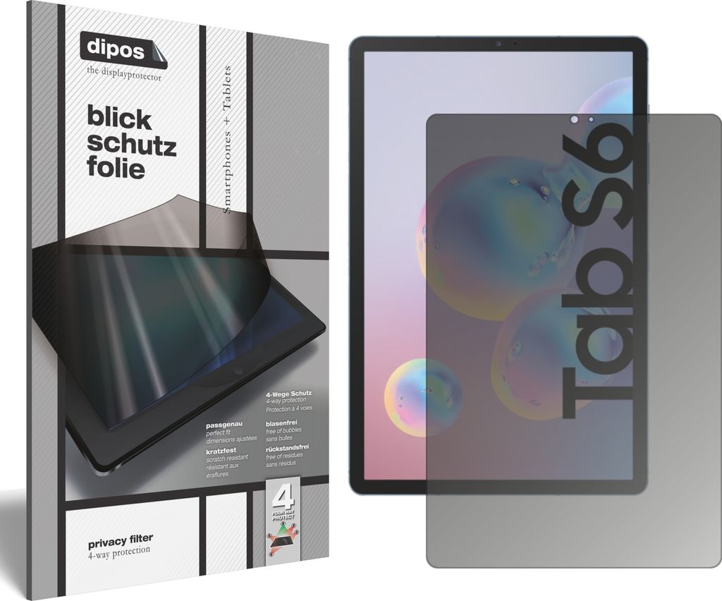 Blickschutzfolie für Samsung Galaxy Tab S6 matt Schutzfolie Folie Display Schutz dipos