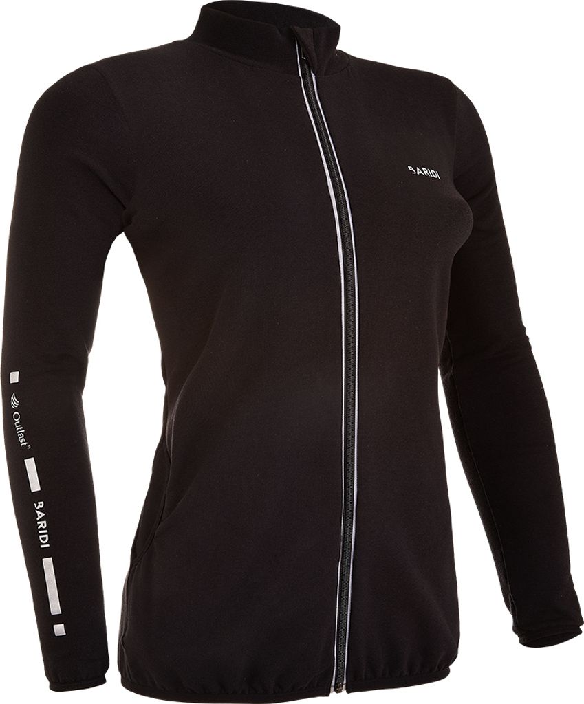 Damen Sweatshirt aufknöpfbar Outlast® - schwarz, S Produktbild 