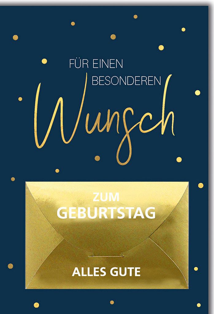 Geburtstag – Geldkarte - Glückwunschkarte im Format 11,5 x 17 cm - Wun