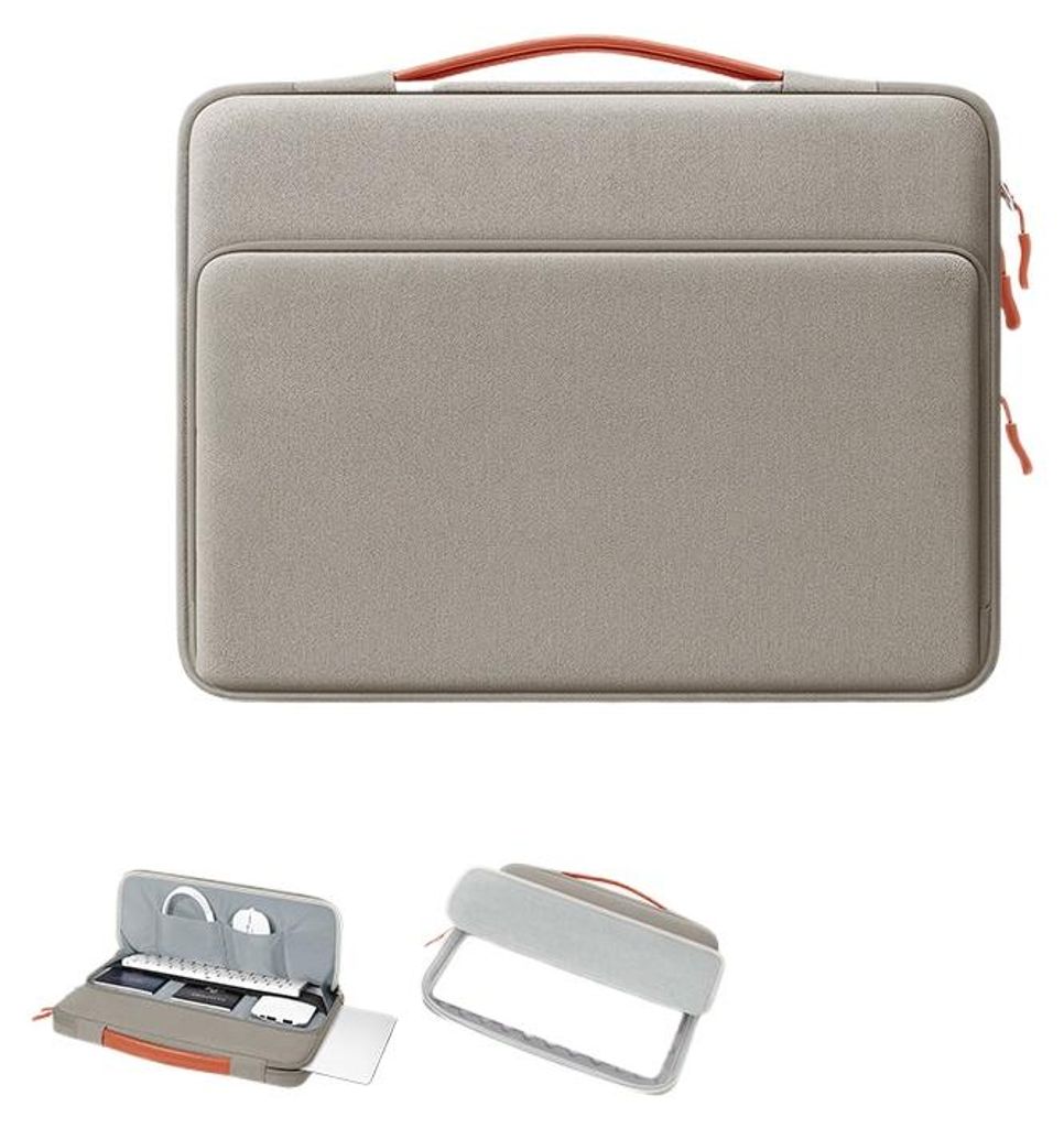Stoßfeste Laptop-Tasche für Business & Pendeln – Handtragetasche für Notebook,15 Zoll,,Khaki