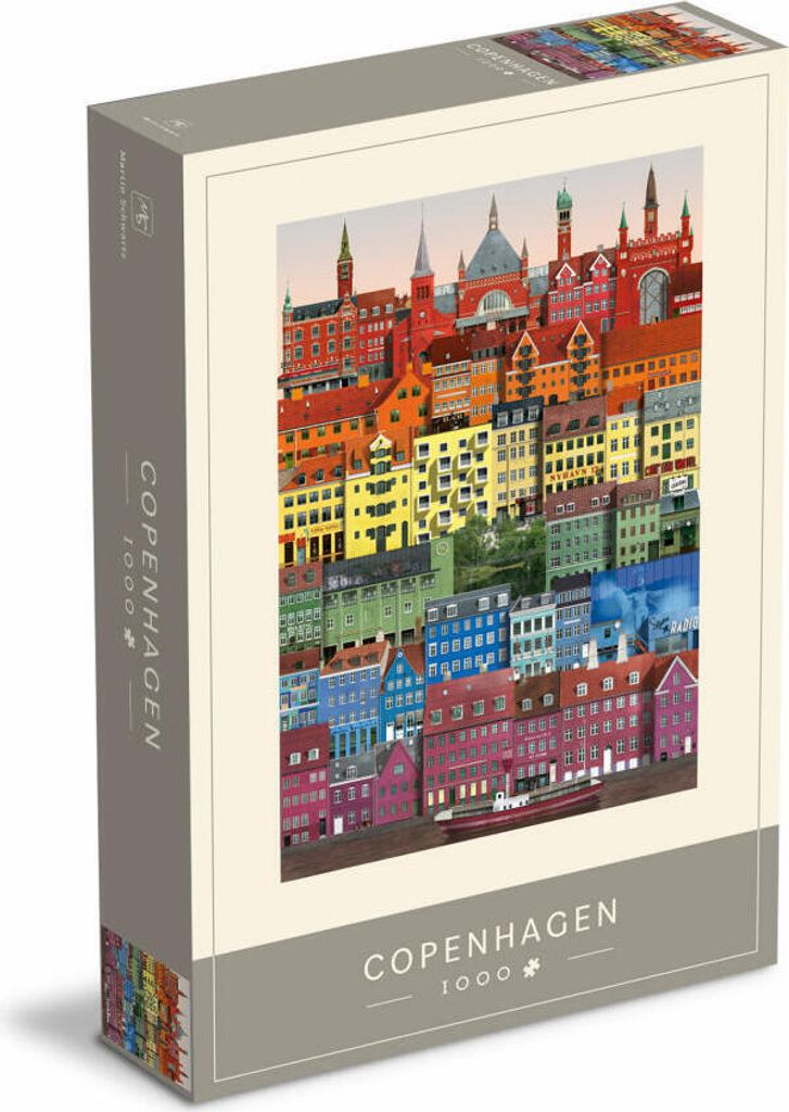 Martin Schwartz Puzzle Copenhagen Rainbow, Städtepuzzle Dänemark, 50 x 70 cm, 1000 Teile, MS0613