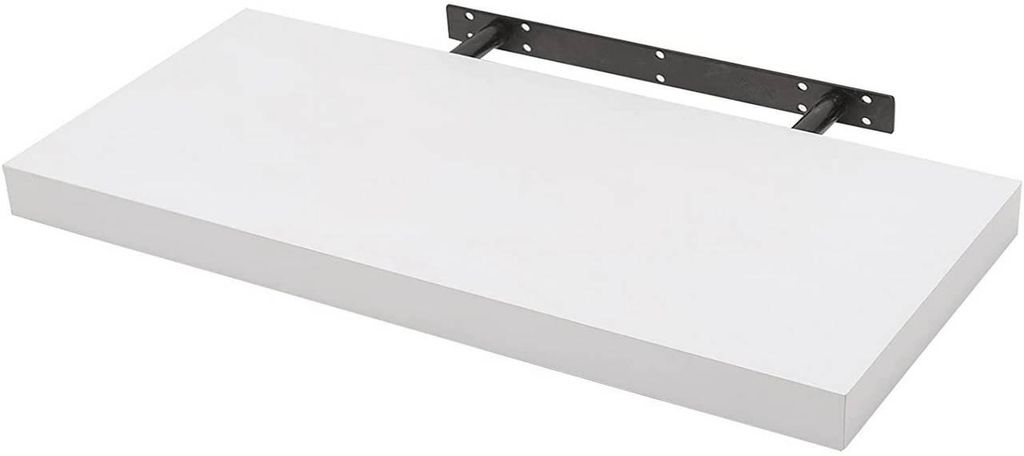 Wandregal für CDs, DVDs und Bücher | Weiß | 70x22,9x3,8 cm Produktbild 