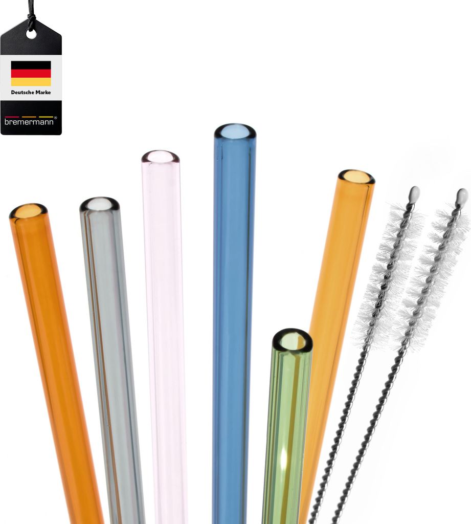 bremermann 6er Glas-Trinkhalme, 20 cm Länge, Produktbild 