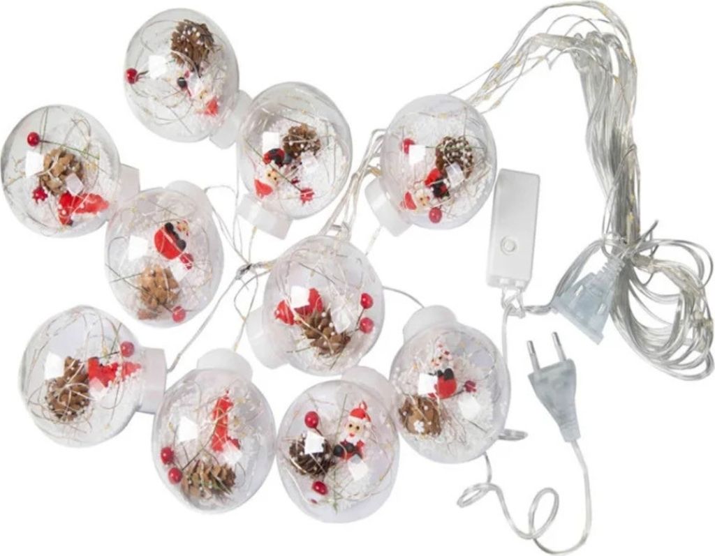 Weihnachtskugeln LED – 10 Stück Transparent, Befüllbar, Produktbild 