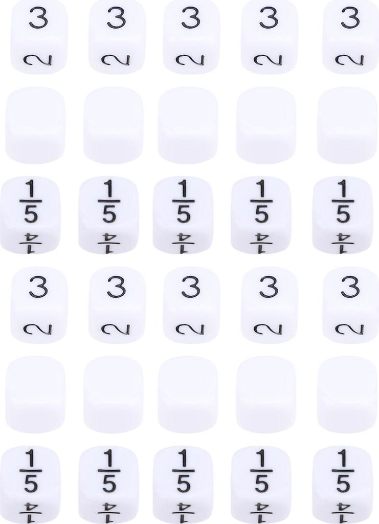 30 pcs 6 -seitige Würfel -Set -Schüttung 16mm Weiß mit Aufbewahrungsbeutel -Puzzle -Nummer Lehre Requisiten
