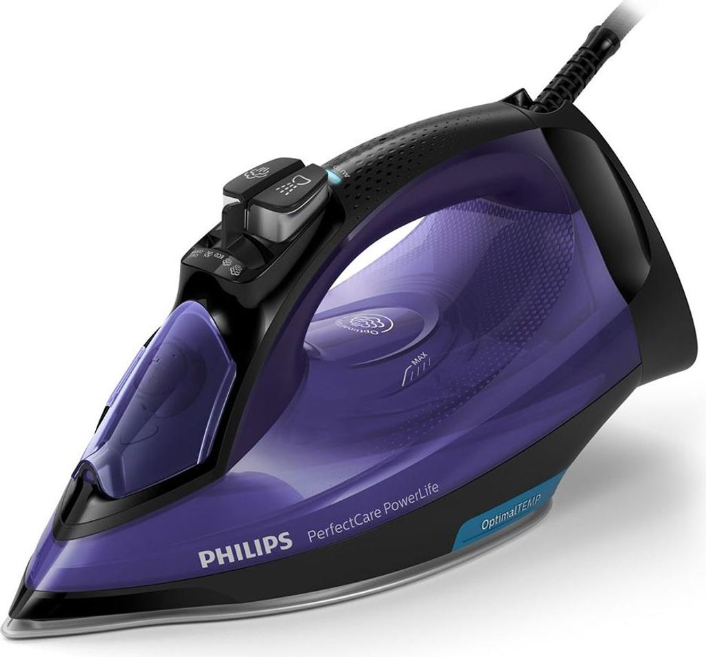 Philips PerfectCare GC3925/30 Bügeleisen Dampfbügeleisen SteamGlide Plus Bügelsohle 2500 W Schwarz, Violett