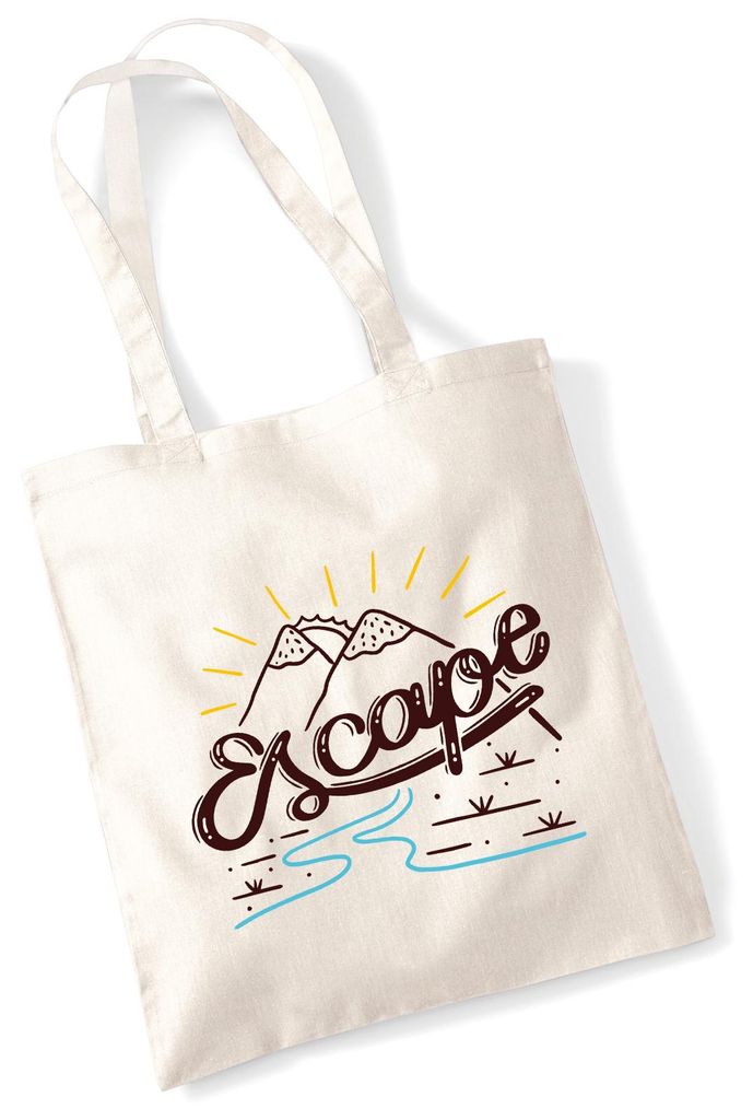 Huuraa Jutebeutel Escape Berge 10 Liter Natural Baumwolle Tasche Geschenkidee