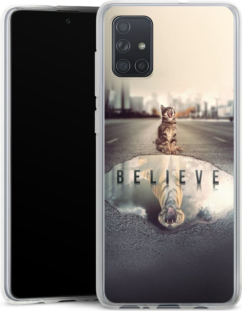 DeinDesign Handyhülle für Samsung Galaxy A71 Silikon Hülle Case Smartphone Schutzhülle Motivation Tiere Tiger