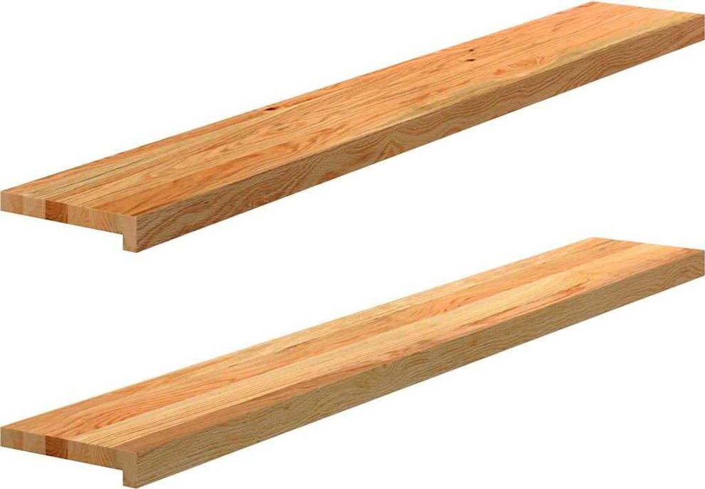 Fensterbänke 2 Stk. Hellbraun 140x20x2 cm Massivholz Eiche