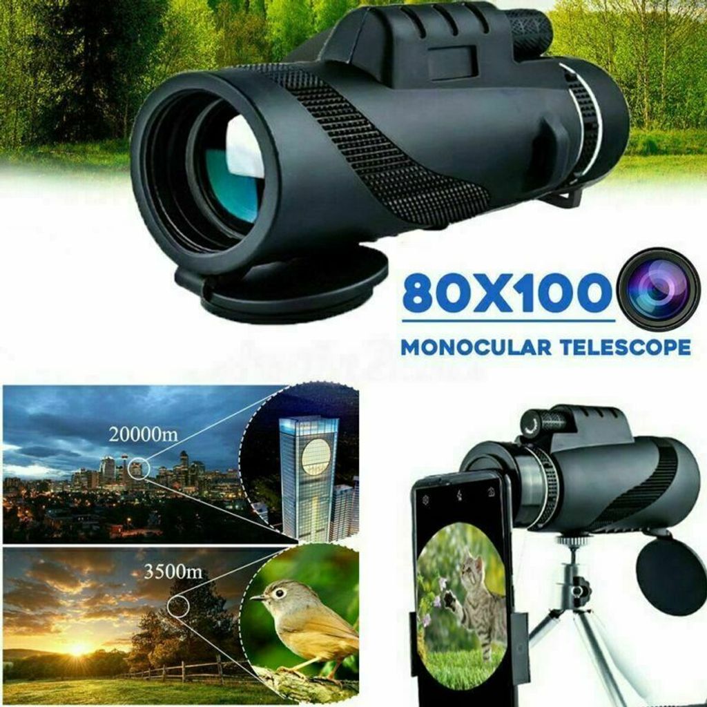 Neu 80X100 Fernglas HD Monokular Teleskop Fernglas Fernrohr mit Stativ für Handy 