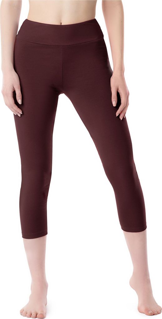 Merry Style Damen 3/4 Leggings aus Baumwolle MS10-430 (Braun, XL)