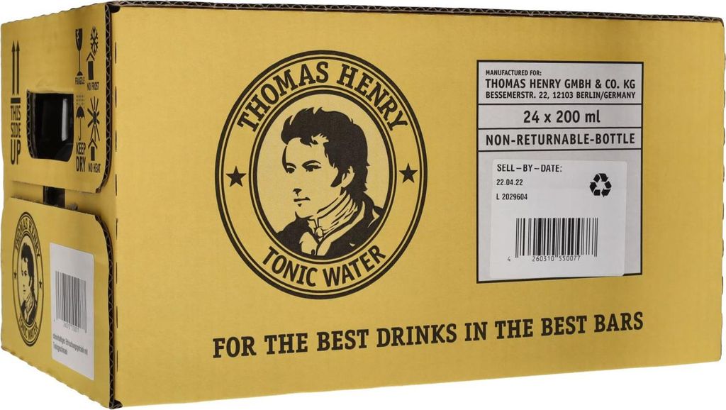 Thomas Henry Tonic Water Flesje 24 x 20 cl Produktbild 