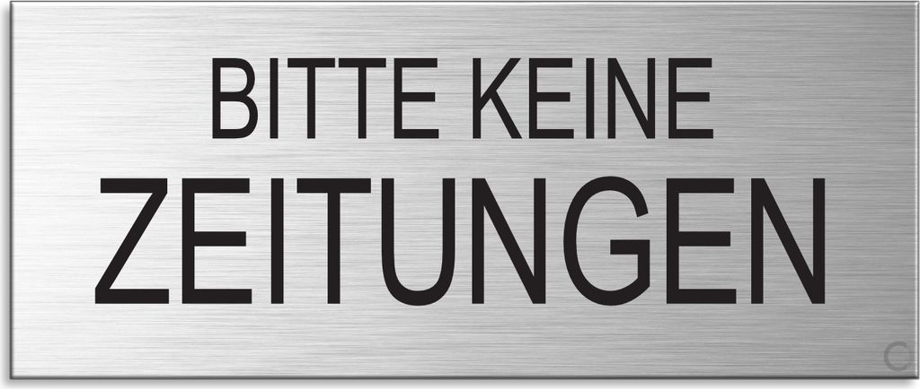 Schild Aufkleber -  Bitte keine Zeitungen  - Aluminium Produktbild 