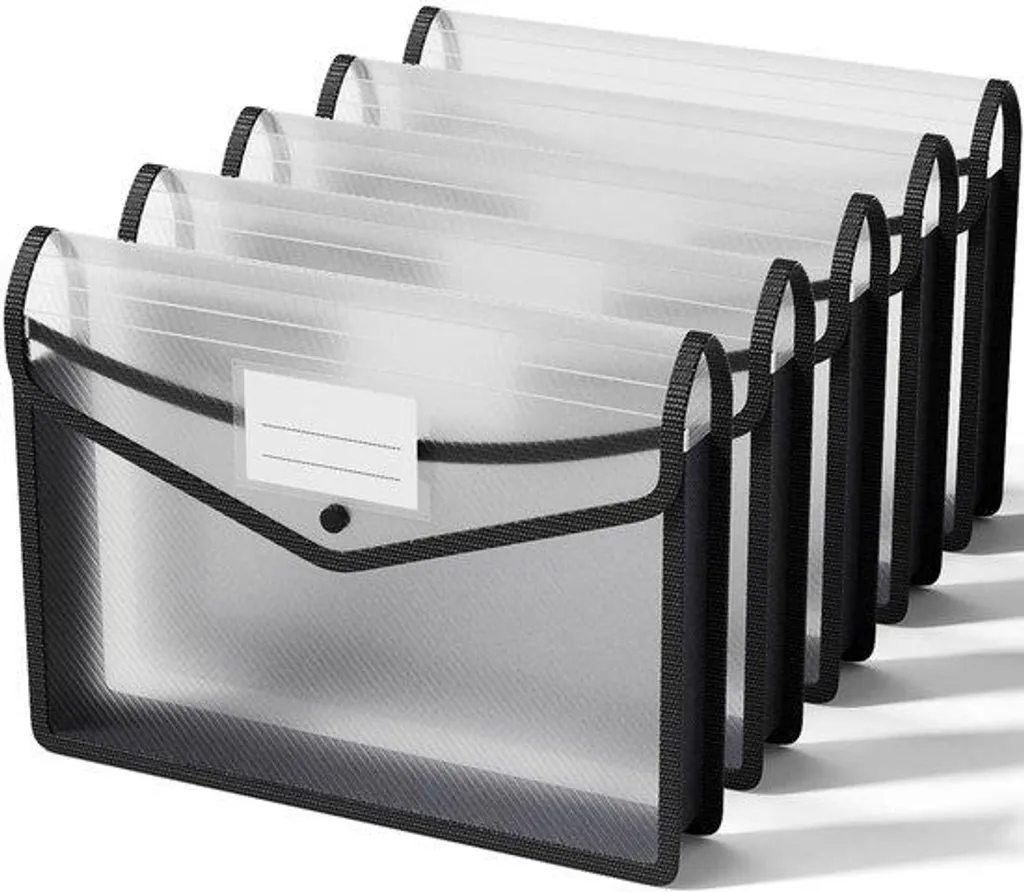 Pochettes transparentes A4 anti-froissement lot de 5 pour archivage