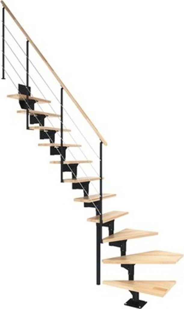 Pertura Mittelholmtreppe Hera Buche Anthrazit 1/4 gewendelt Produktbild 