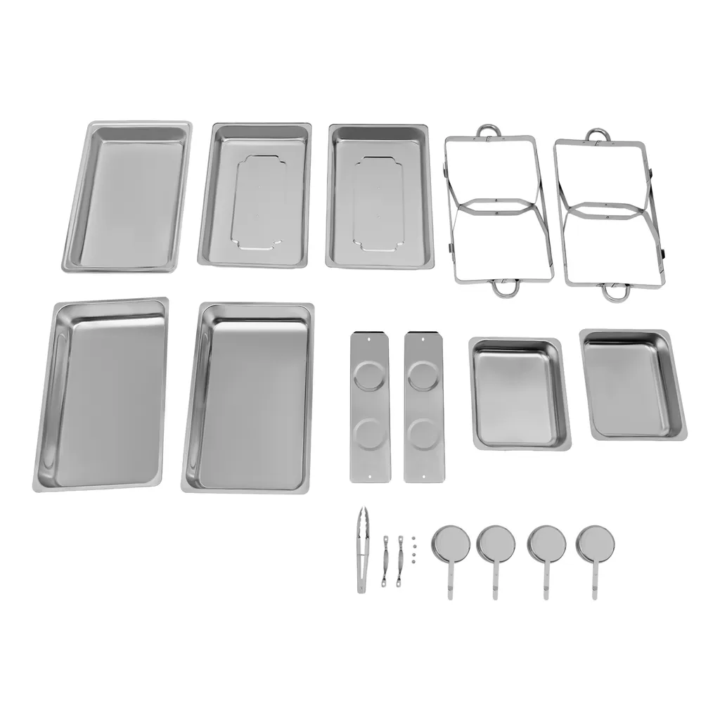 Chafing Dish Inox 9L - Set de 2 Chauffe-plats Robustes pour Buffet Chaud