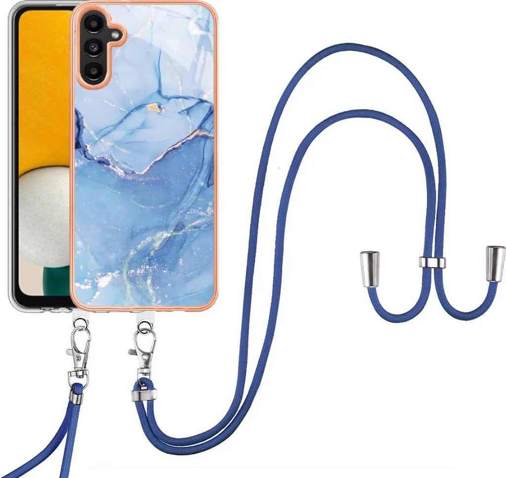 Samsung Galaxy A55 Cover Fashion Azzurra con Cinturino Luxury