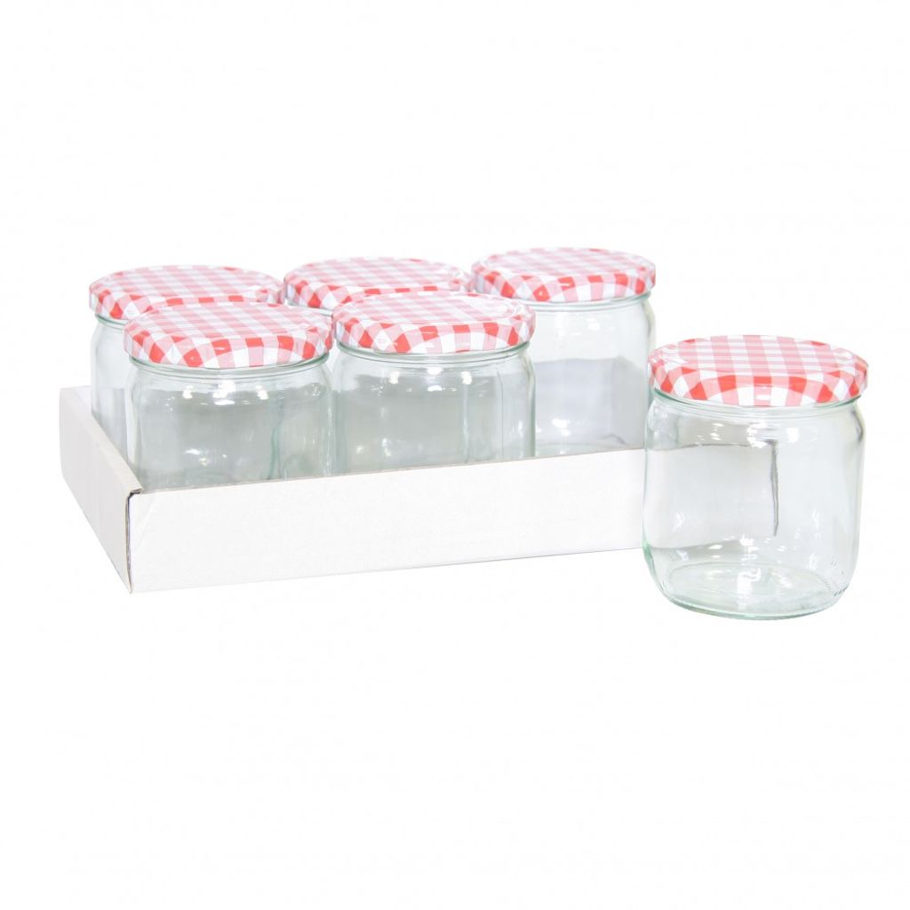 Wurstglas 425 ml Deckel rot/weiß 6 Stk