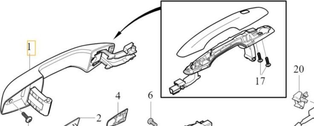 VOLVO S60 V60 C40 XC40 vorne links hinten Außentürgriff OE beleuchtet