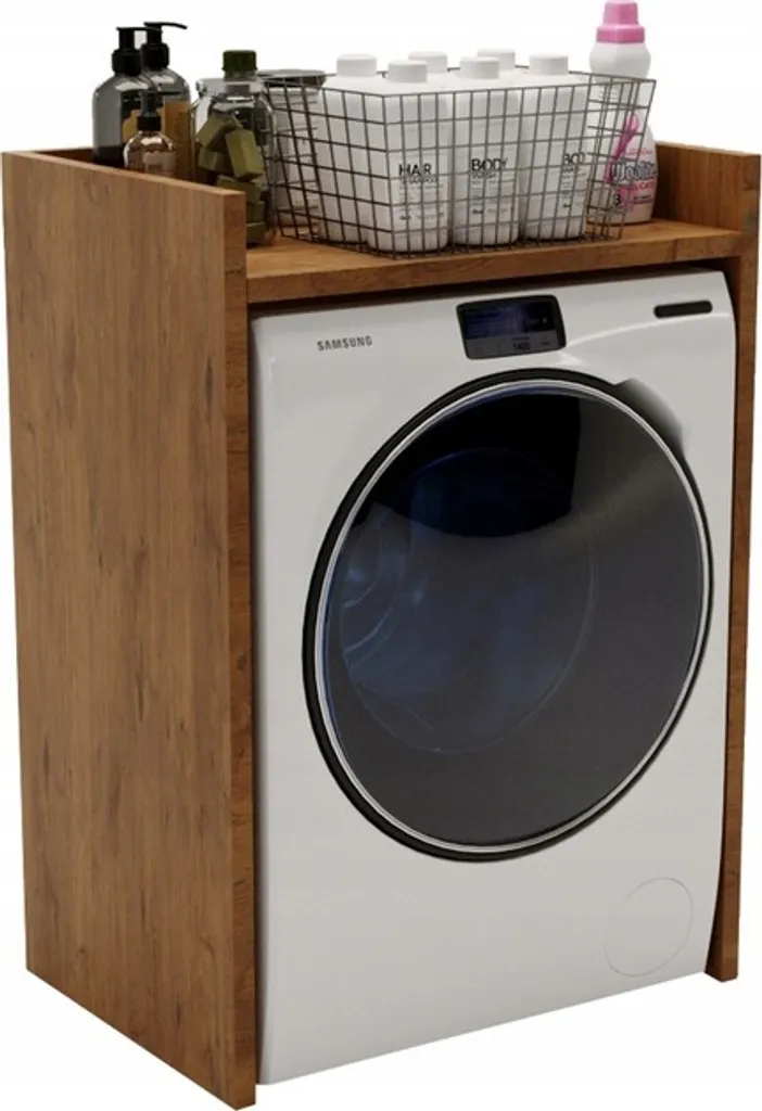 Armoire pour machine à laver marron - Étagère de salle de bain 190 cm