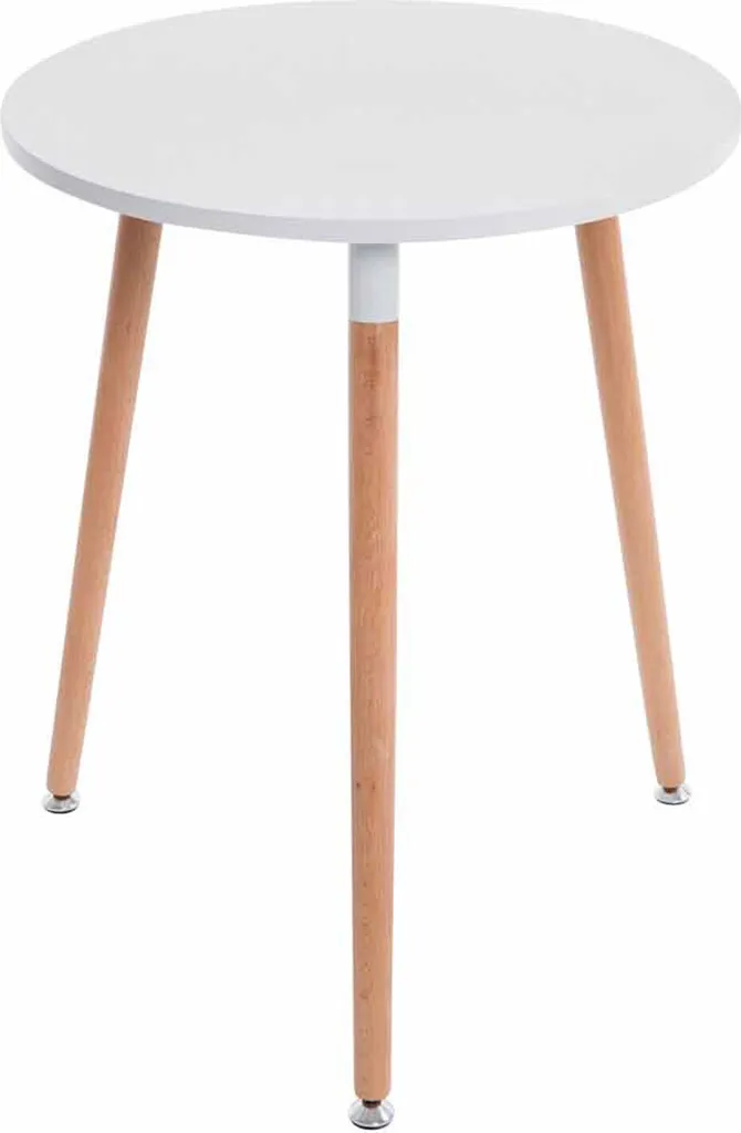 CLP Table Amalie Blanc Naturel - Table à Manger Ronde au Style Scandinave