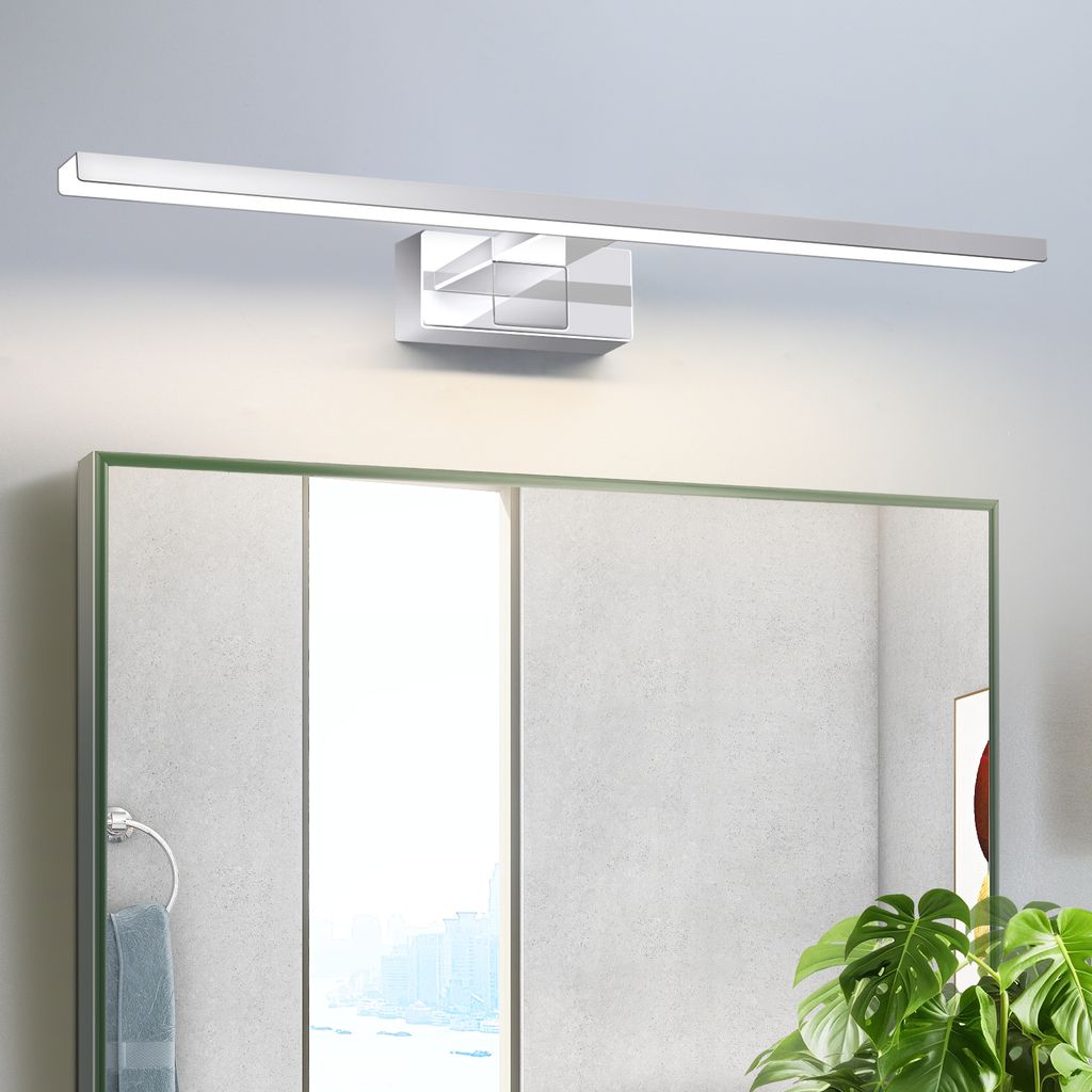ZMH Spiegelleuchte Bad Led Spiegellampe12W Wandlampe Lampe Neutralweiße 4000KSpiegel Wandleuchte 60cm Modern Chrom Badlampe Spiegelschrank Beleuch...