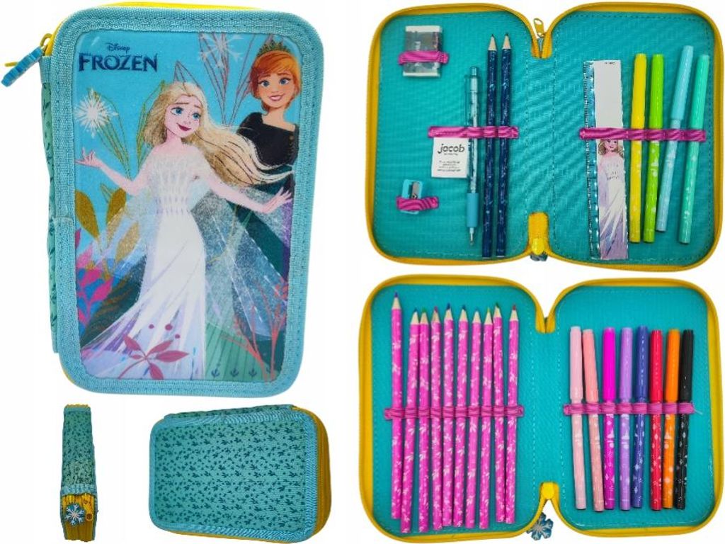 Frozen Zwei-Fach Mäppchen Set mit Zubehör Blau