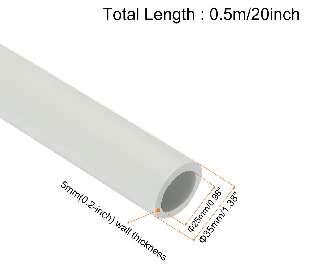 1 x 0.5m Rohrisolierung Schaumstoff, Durchmesser 25mm Isolierst?rke 5mm Heizungsrohr Verkleidung fš¹r Fitnessger?te, Rohre, Handhaben (Wei?)