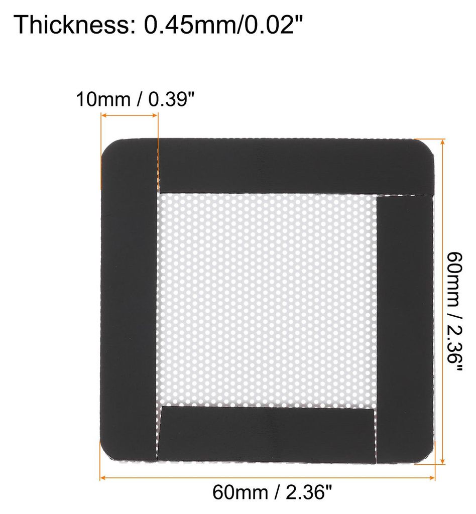 3er Set PC-Staubfilter, 60x60mm Magnetischer Rahmen PVC Computer Geh?use Lš¹fterstaubschutzgitter fš¹r Computergeh?use Lautsprecher, Wei?