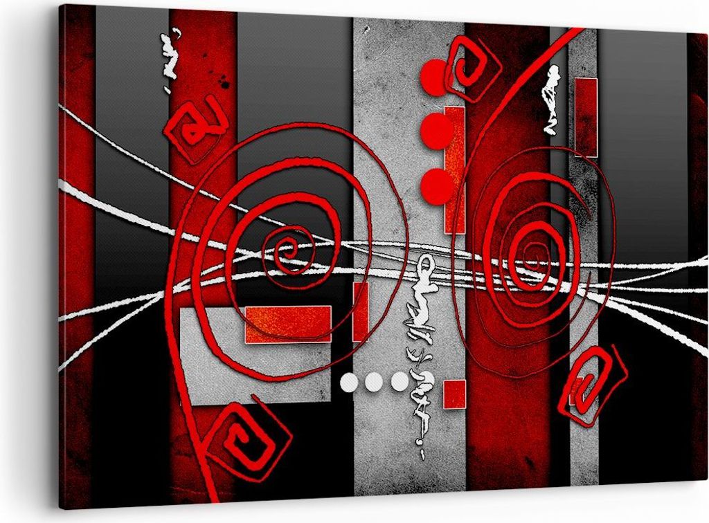 Bild auf Leinwand - Leinwandbild - Grafik geometrische figuren kreis - 120x80cm - Wand Bild - Wanddeko - Leinwanddruck - Bilder - Kunstdruck - Lein...