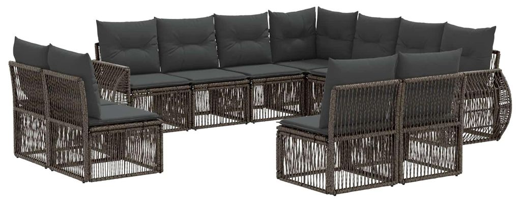 vidaXL Gartensofa-set 11 pcs Grau und Dunkelgrau Poly-Rattan
