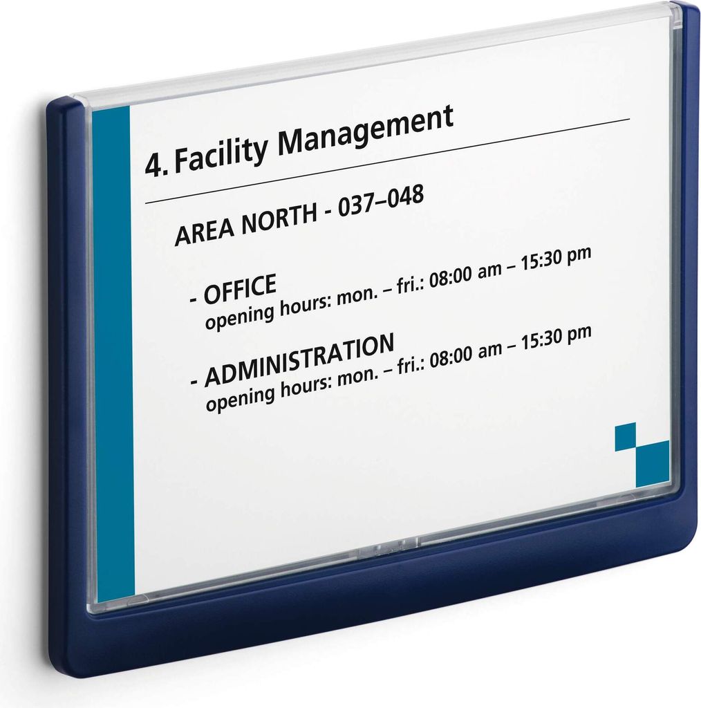 DURABLE Türschild CLICK SIGN A5 quer, 486607 dunkelblau Produktbild 