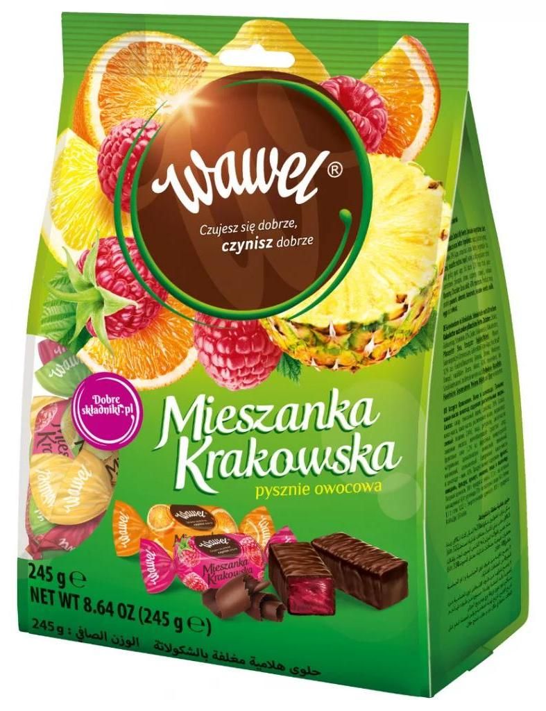 Wawel Mieszanka Krakowska Geleebonbons in Schokolade 245g Produktbild 