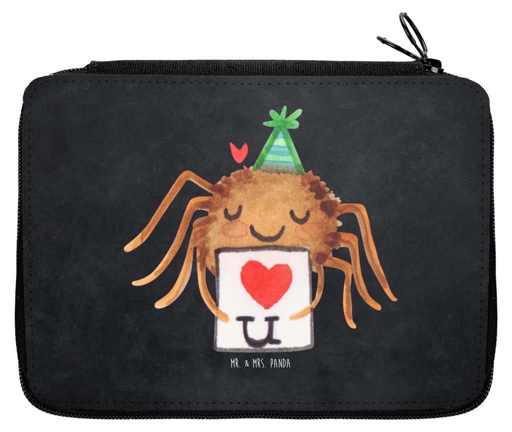 Mr. & Mrs. Panda Schulmäppchen Spinne Agathe Brief - Kreidetafel - Geschenk, Verliebt, Etui, Bleistiftetui, Federtasche, Heiratsantrag, Liebesgesc...