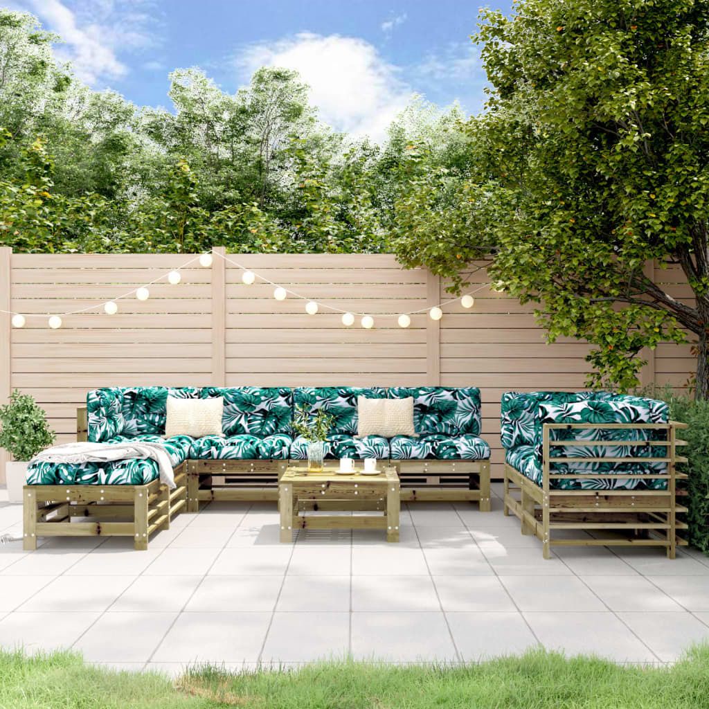 Maison Exclusive - 9-tlg. Garten-Lounge-Set Kiefernholz Imprägniert