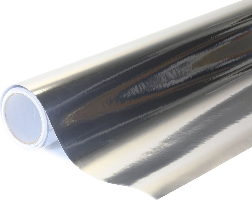 Chrom spiegel dreischichtig silber wrapfolie 152x400cm - innen/außen