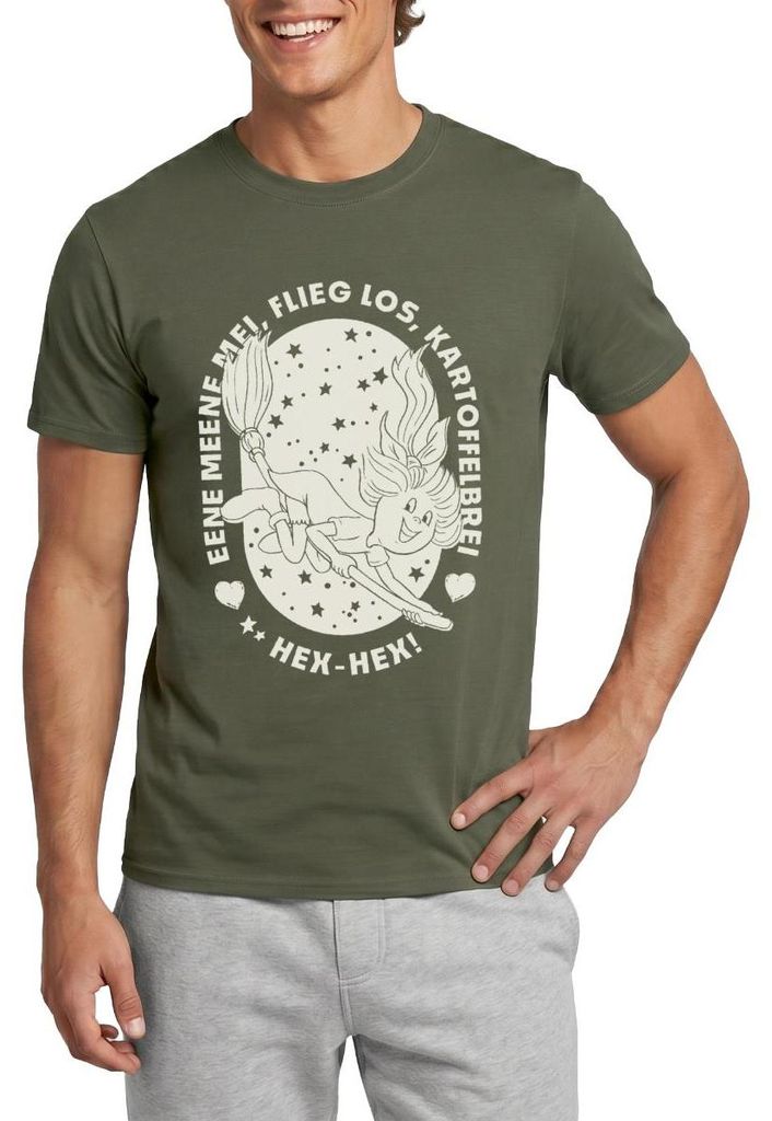 Spreadshirt Bibi Blocksberg Bibi Auf Kartoffelbrei Mit Zauberspruch Männer T-Shirt, XL, Militärgrün