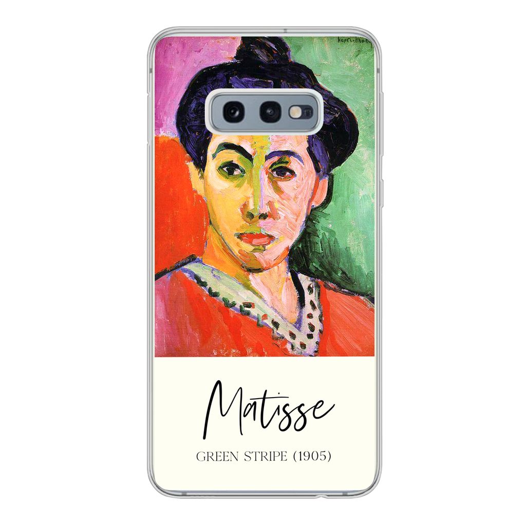 MuchoWow Handyhülle Schutzhülle Hülle für Samsung Galaxy S10e Matisse - Grüner Streifen (1905) - Alte Meister Silikon Softcase Handy Hülle ...