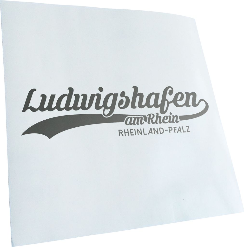 Kiwistar - Autoaufkleber - Ludwigshafen Rheinland-Pfalz - Silber - 40x10cm - Aufkleber für Auto, Laptop, Fahrrad, LKW, Motorrad Mehrfarbig JDM Dec...