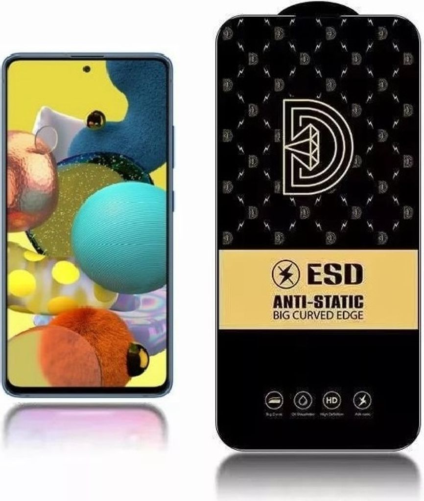 Diamond Antistatisches Gehärtetes Glas für Samsung Galaxy A51 - Schwarz KP24210