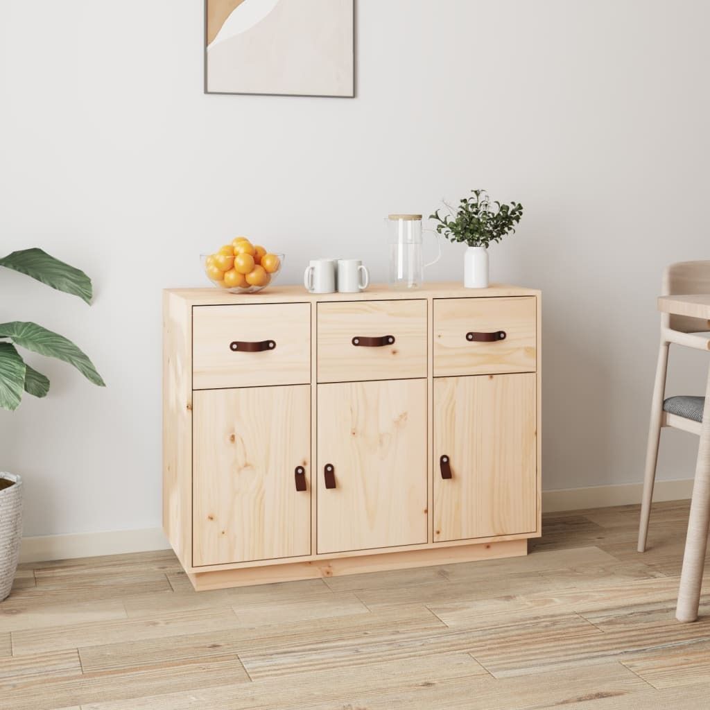 The Living Store Sideboard 100x40x75 cm Massivholz Kiefer