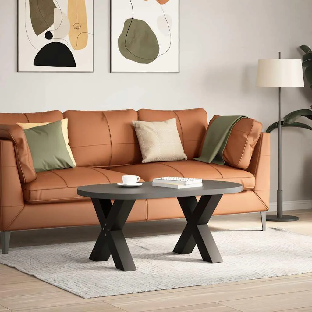Coppia Gambe Tavolino a X vidaXL 50x43cm Acciaio Nero - Offerta