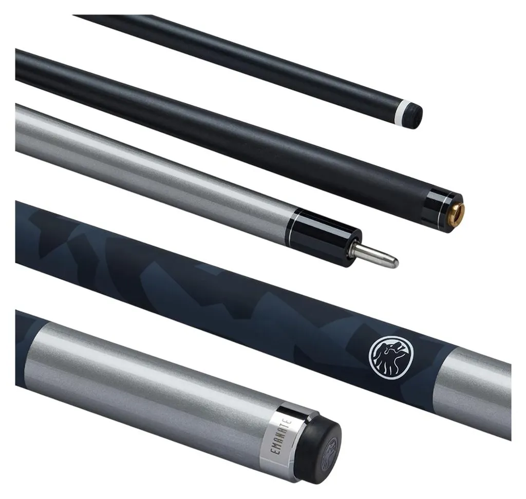 PowerGlide Emanate Lot de 2 Queues de Billard en Cuir Noir Charbon CS2767