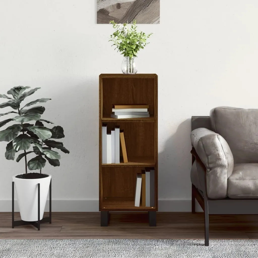 Armadietto Multiuso Legno Rovere 34x32x90 | Organizzazione Casa e Bagno
