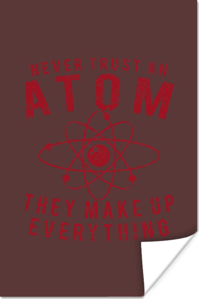 MuchoWow Poster Atome - Rot - Retro 60x90 cm - Wanddekoration