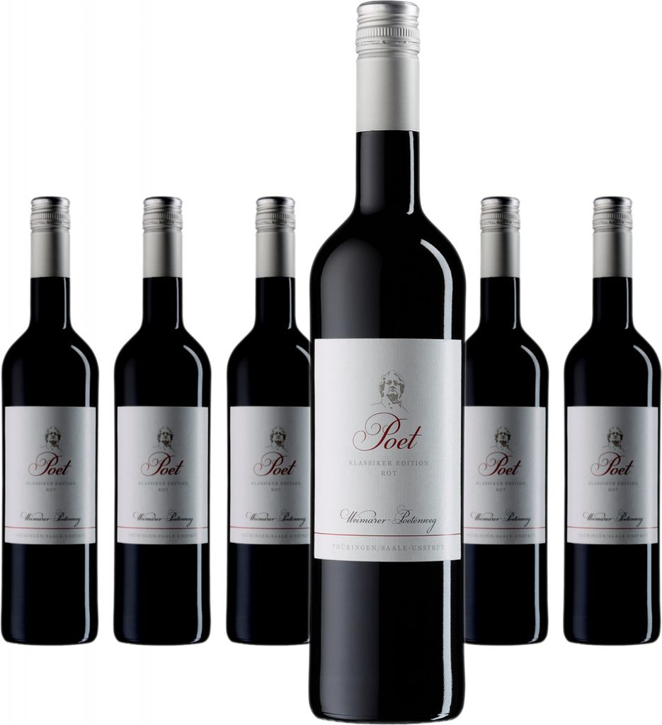 6 x Weimarer Poetenweg Poet Rot trocken 0,75 Ltr.