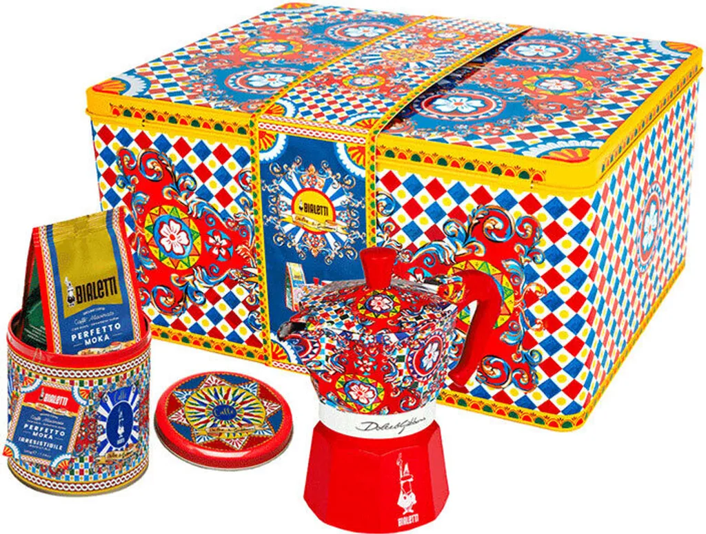Cafetière italienne Bialetti et 3 tasses Dolce & Gabbana - Set de Luxe