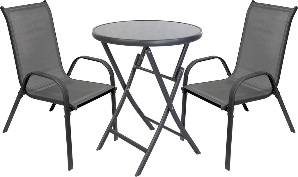 Elegantes 3-teiliges Bistro-Set für Garten, Balkon & Terrasse