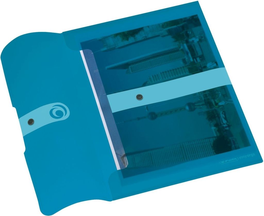 Dokumententasche PP A4 blau transparent to go Packung mit 6 Stück